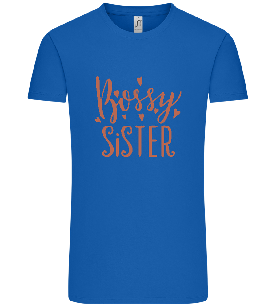 Bossy Sister Text Design - Comfort Unisex T-Shirt_ROYAL_front