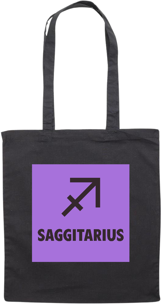 Zodiac Saggitarius Design - Premium colored cotton tote bag_BLACK_front