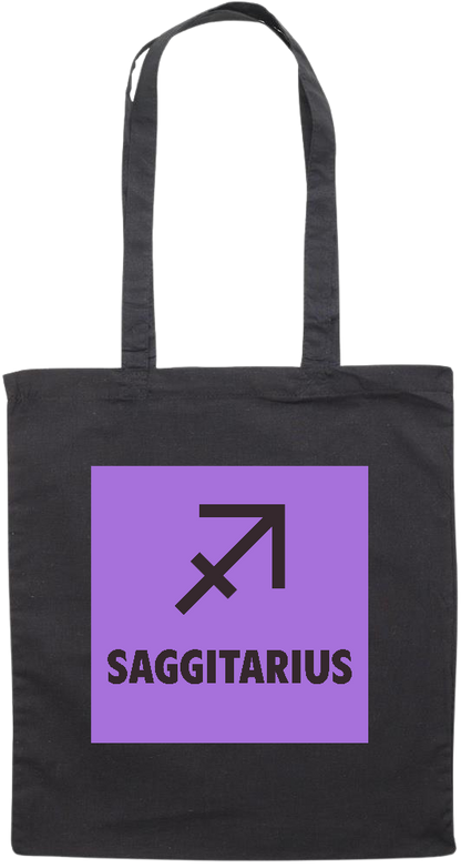 Zodiac Saggitarius Design - Premium colored cotton tote bag_BLACK_front