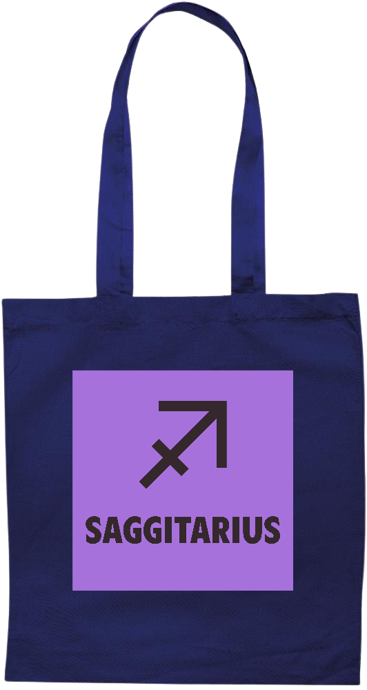 Zodiac Saggitarius Design - Premium colored cotton tote bag_BLUE_front