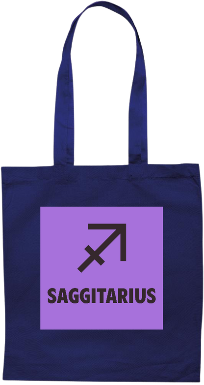 Zodiac Saggitarius Design - Premium colored cotton tote bag_BLUE_front