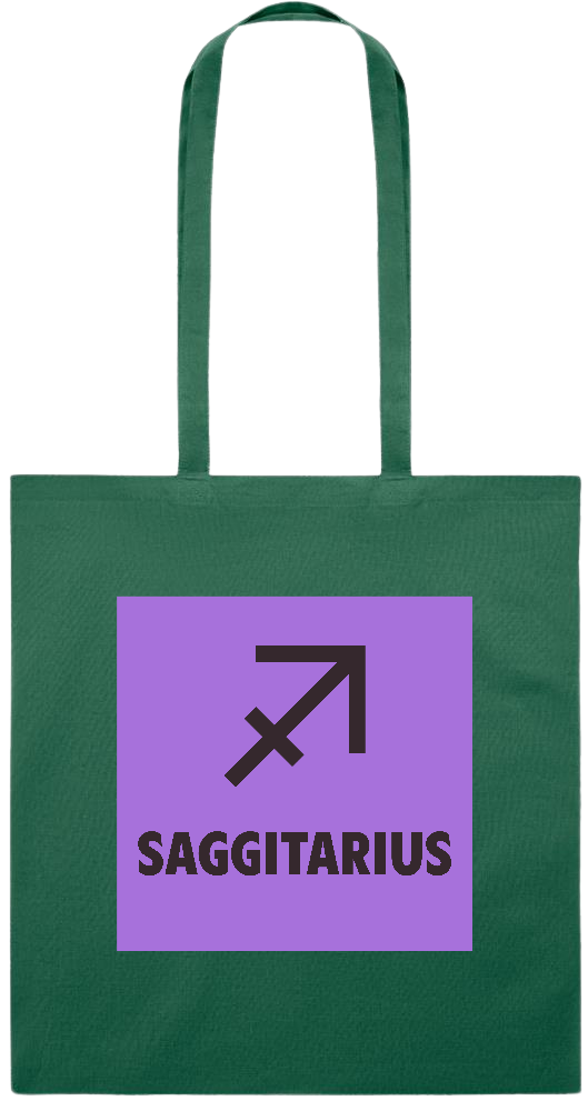 Zodiac Saggitarius Design - Premium colored cotton tote bag_DARK GREEN_front