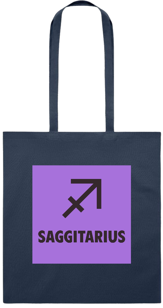 Zodiac Saggitarius Design - Premium colored cotton tote bag_FRENCH NAVY_front