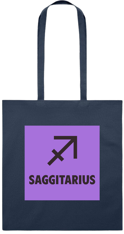 Zodiac Saggitarius Design - Premium colored cotton tote bag_FRENCH NAVY_front