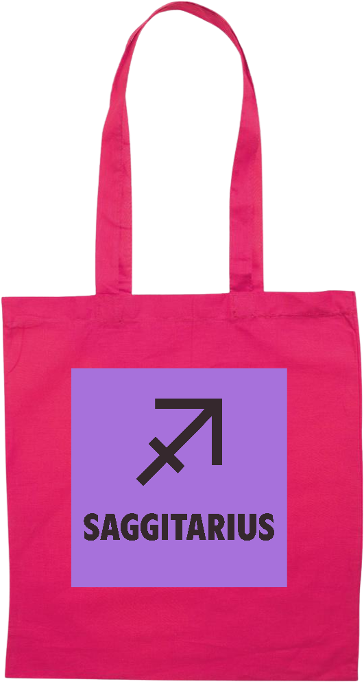 Zodiac Saggitarius Design - Premium colored cotton tote bag_FUCHSIA_front