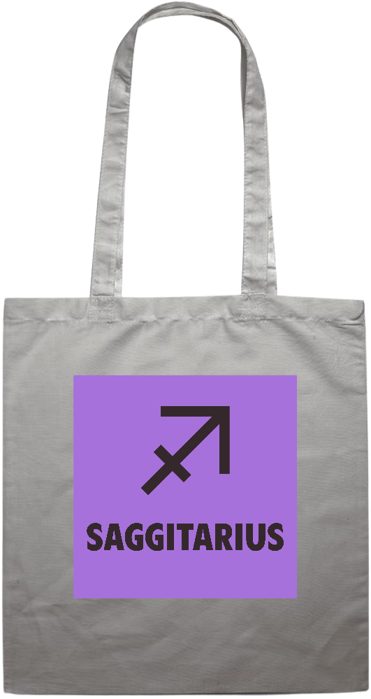 Zodiac Saggitarius Design - Premium colored cotton tote bag_GREY_front