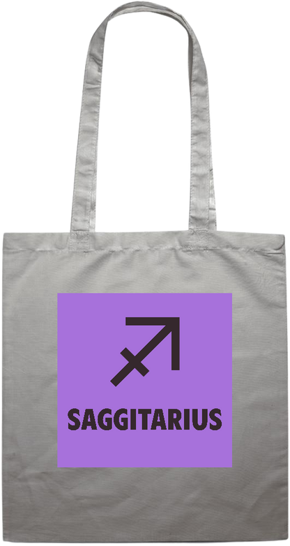 Zodiac Saggitarius Design - Premium colored cotton tote bag_GREY_front