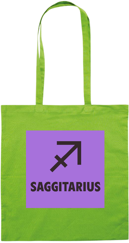 Zodiac Saggitarius Design - Premium colored cotton tote bag_LIME_front