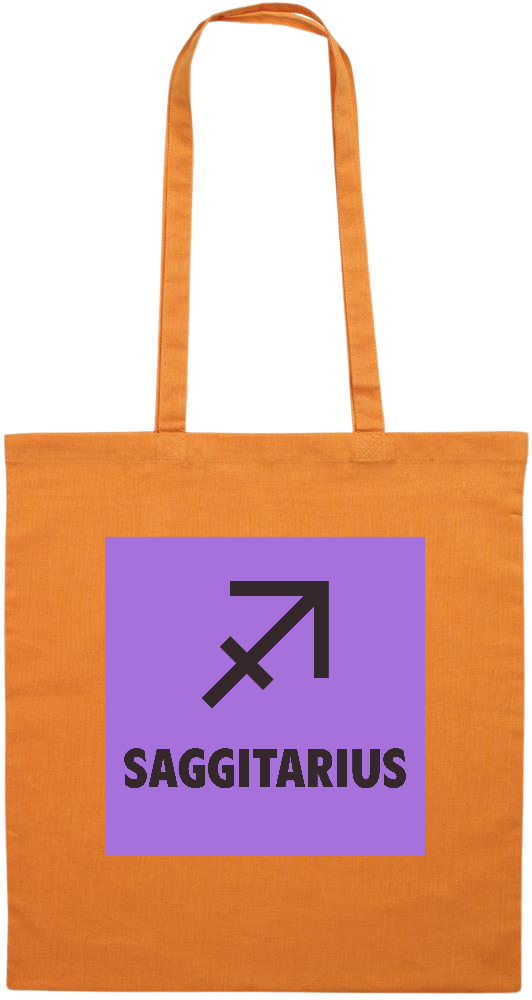 Zodiac Saggitarius Design - Premium colored cotton tote bag_ORANGE_front