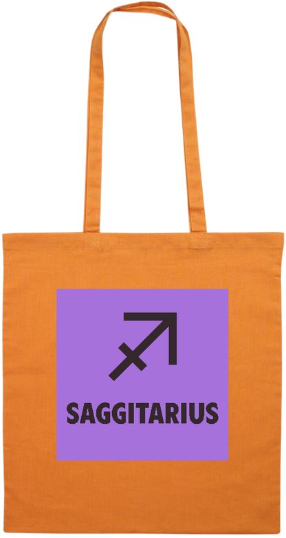 Zodiac Saggitarius Design - Premium colored cotton tote bag_ORANGE_front