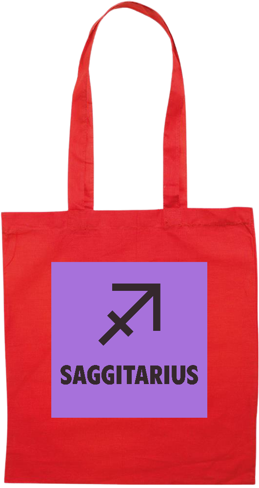 Zodiac Saggitarius Design - Premium colored cotton tote bag_RED_front