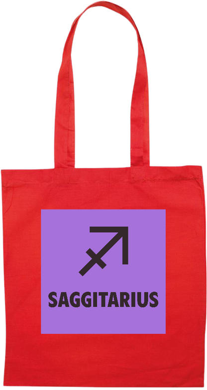 Zodiac Saggitarius Design - Premium colored cotton tote bag_RED_front