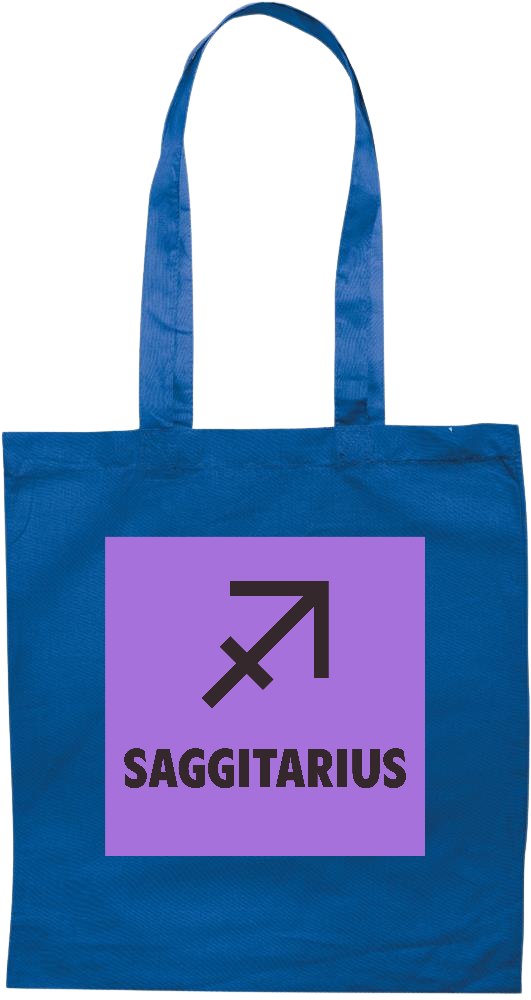 Zodiac Saggitarius Design - Premium colored cotton tote bag_ROYAL BLUE_front