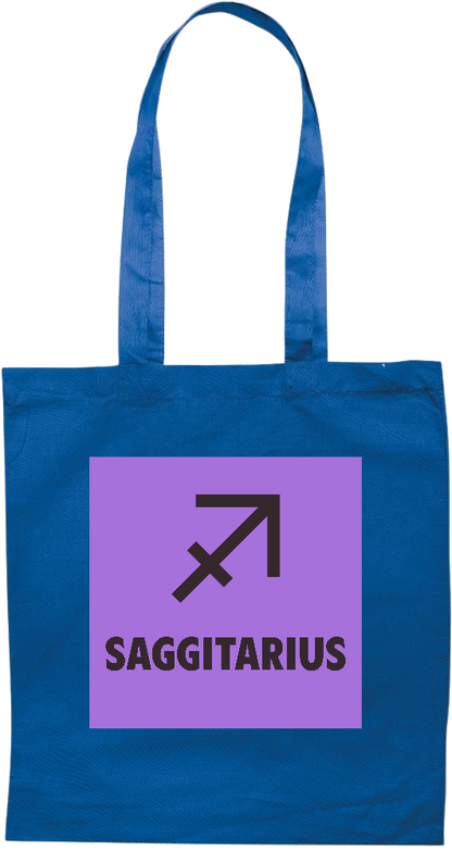 Zodiac Saggitarius Design - Premium colored cotton tote bag_ROYAL BLUE_front