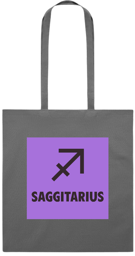 Zodiac Saggitarius Design - Premium colored cotton tote bag_STONE GREY_front