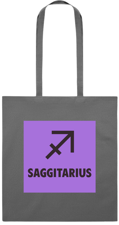 Zodiac Saggitarius Design - Premium colored cotton tote bag_STONE GREY_front