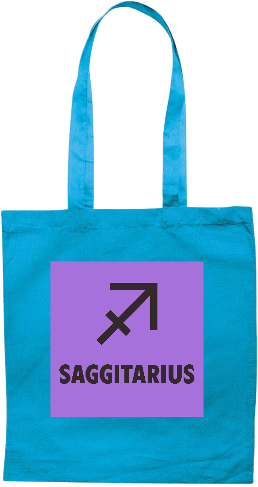 Zodiac Saggitarius Design - Premium colored cotton tote bag_TURQUOISE_front