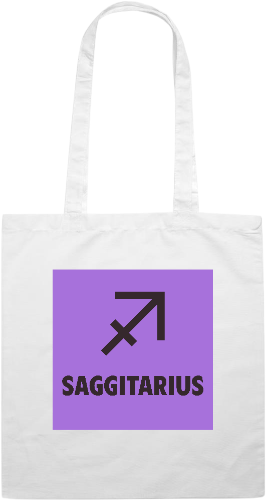 Zodiac Saggitarius Design - Premium colored cotton tote bag_WHITE_front