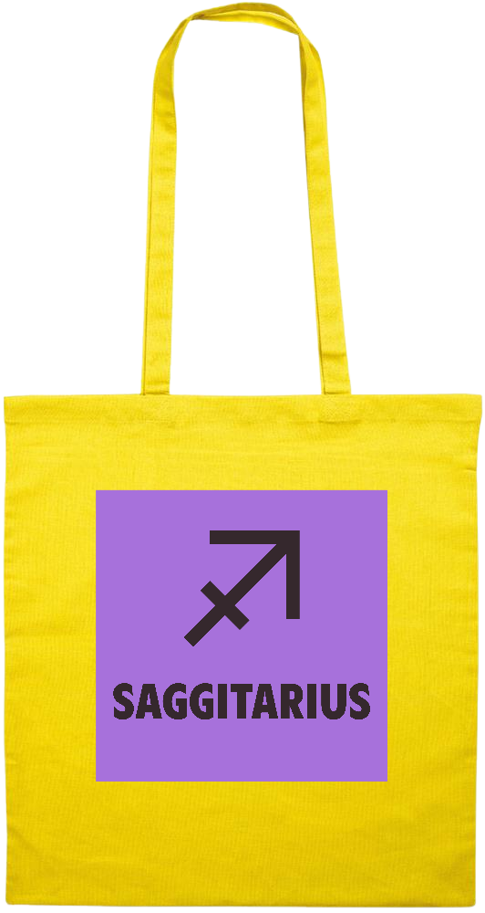 Zodiac Saggitarius Design - Premium colored cotton tote bag_YELLOW_front