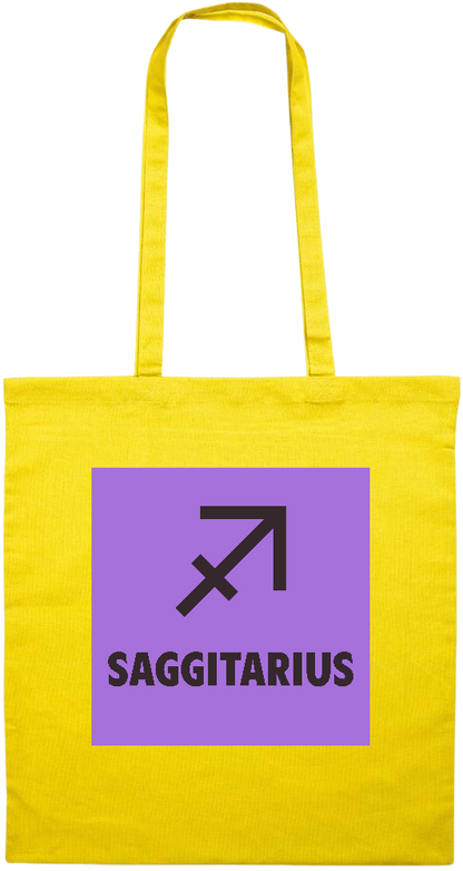 Zodiac Saggitarius Design - Premium colored cotton tote bag_YELLOW_front