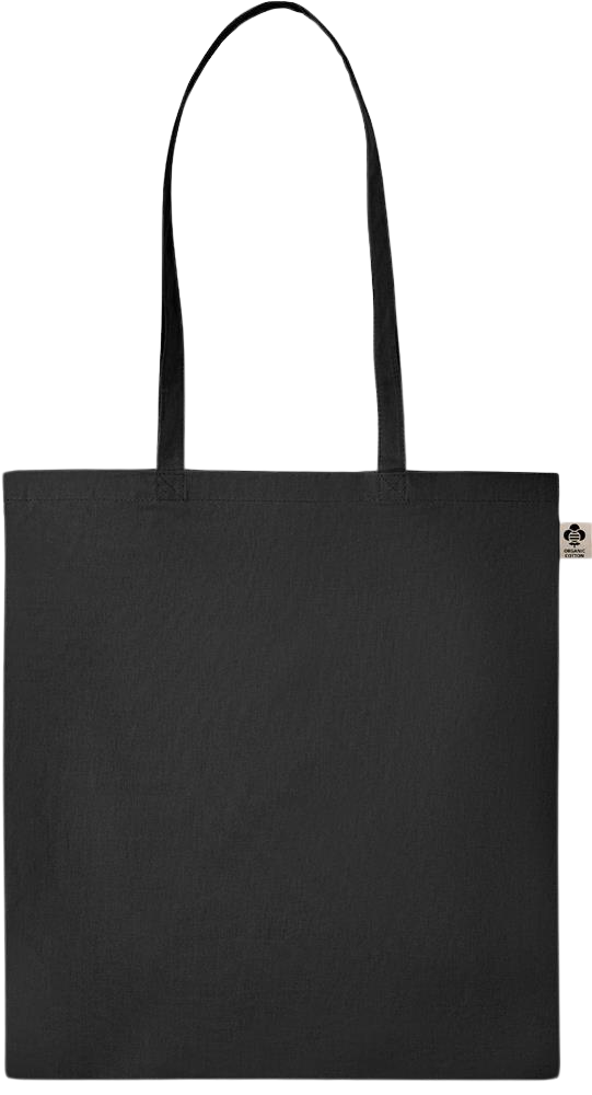 Essential colored organic cotton tote bag_BLACK_front
