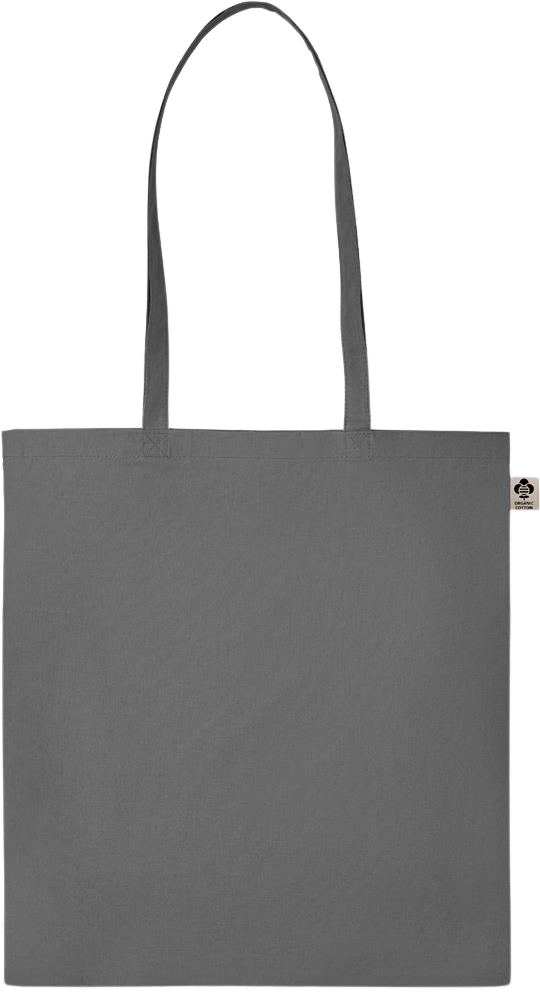 Essential colored organic cotton tote bag_STONE GREY_front