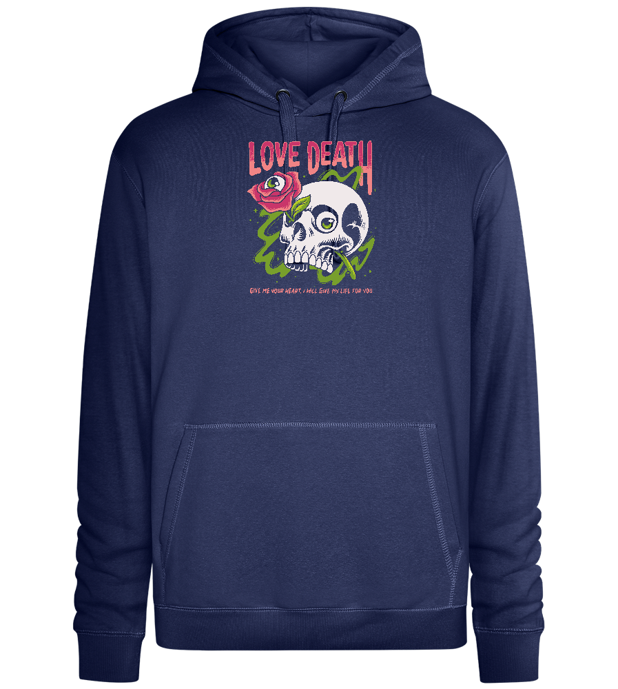 Skull Love Death Design - Premium unisex hoodie_DENIM CHINA_front