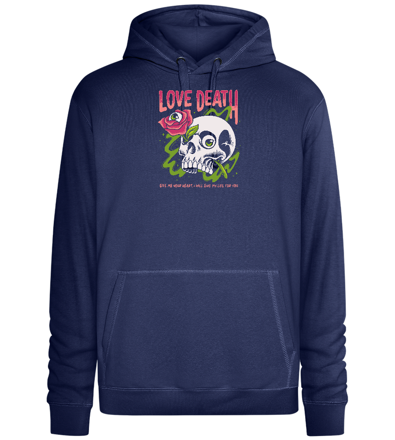 Skull Love Death Design - Premium unisex hoodie_DENIM CHINA_front