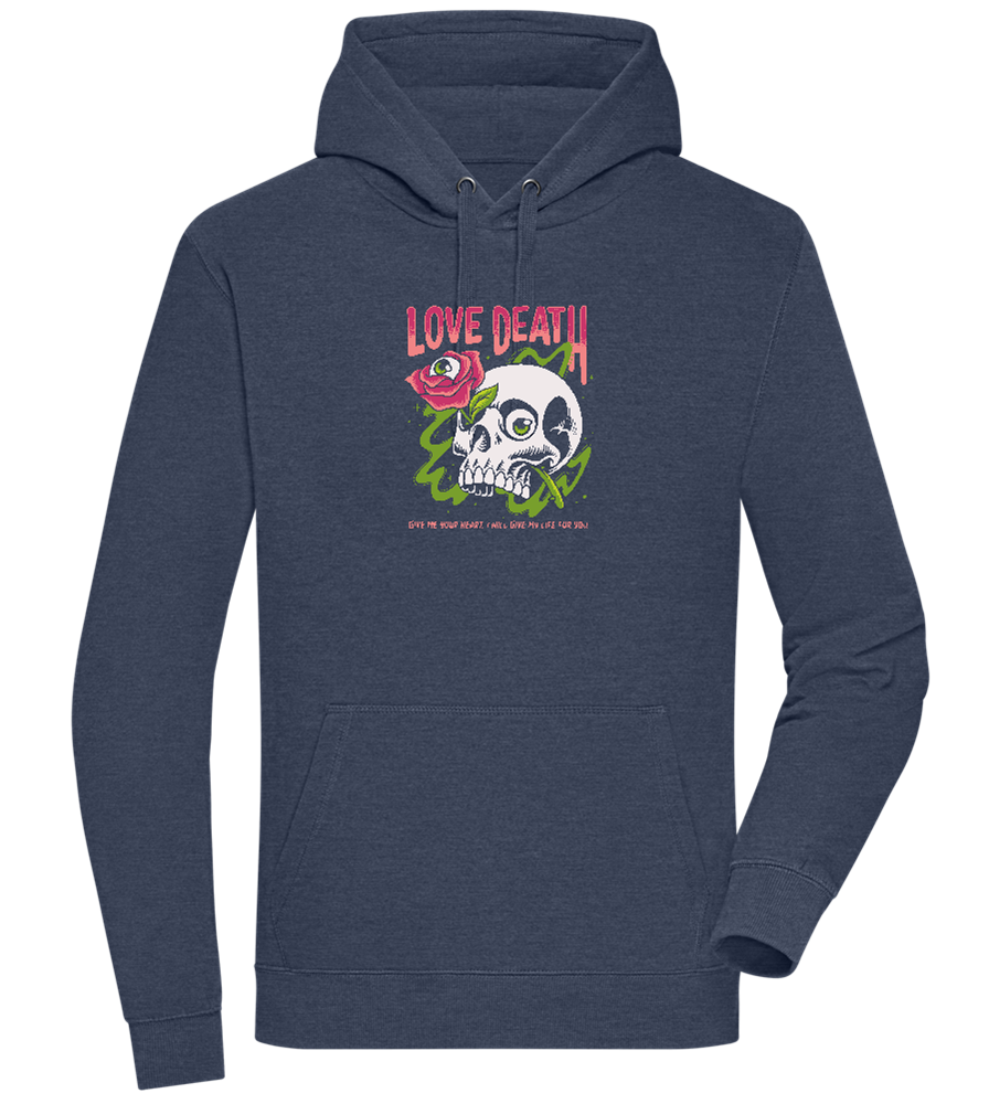 Skull Love Death Design - Premium unisex hoodie_DENIM CHINA_front