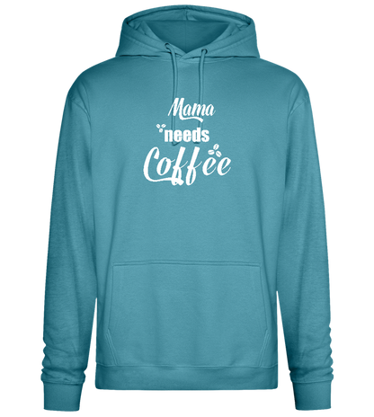 Needs Coffee Design - Premium Essential Unisex Hoodie_POOL BLUE_front