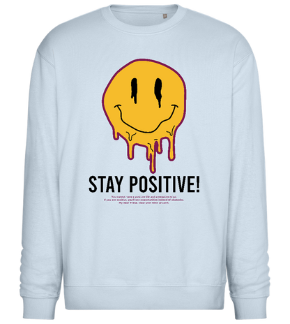 Stay Positive Design - Comfort Essential Unisex Sweater_CREAMY BLUE_front