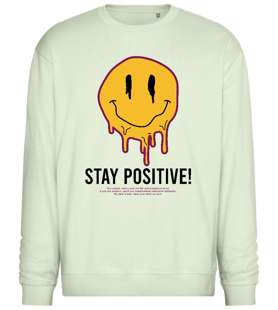 Stay Positive Design - Comfort Essential Unisex Sweater_CREAMY GREEN_front