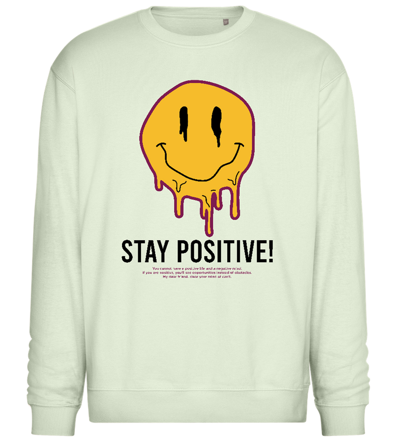 Stay Positive Design - Comfort Essential Unisex Sweater_CREAMY GREEN_front