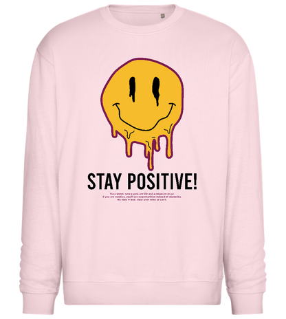 Stay Positive Design - Comfort Essential Unisex Sweater_LIGHT PEACH ROSE_front