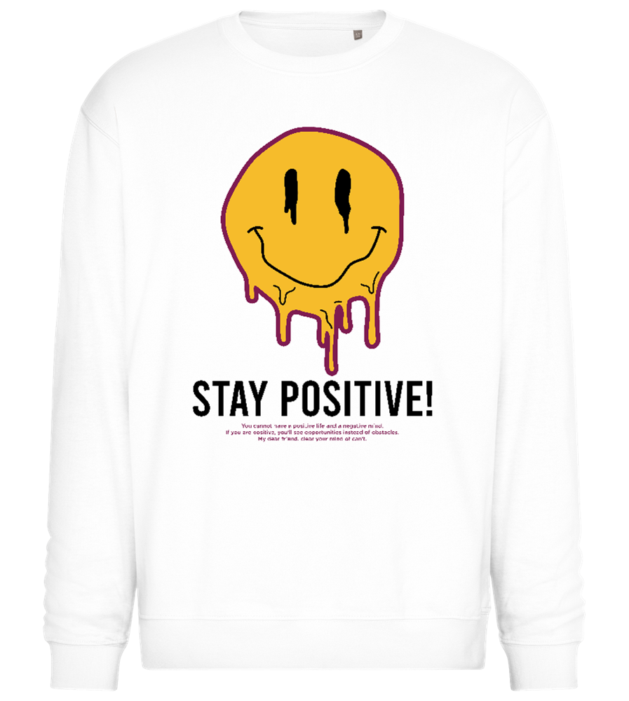 Stay Positive Design - Comfort Essential Unisex Sweater_WHITE_front