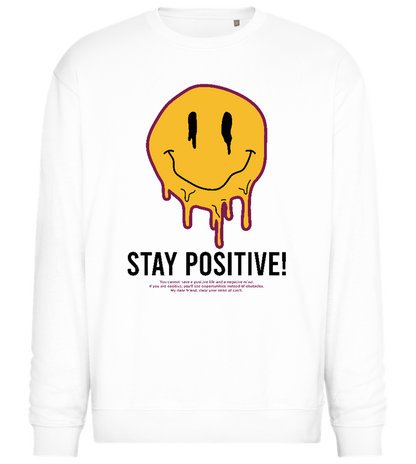 Stay Positive Design - Comfort Essential Unisex Sweater_WHITE_front