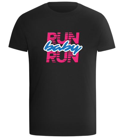 Run Baby Run Design - Comfort boys fitted t-shirt_DEEP BLACK_front