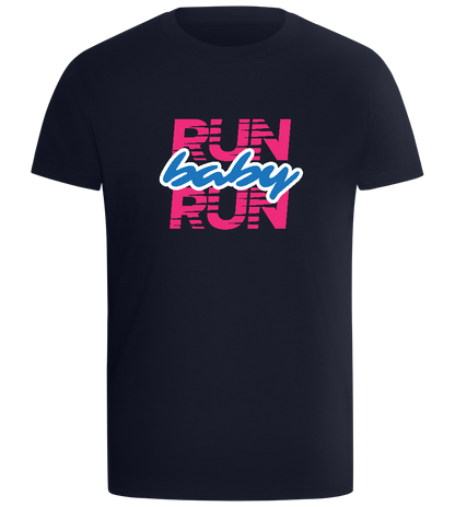 Run Baby Run Design - Comfort boys fitted t-shirt_FRENCH NAVY_front