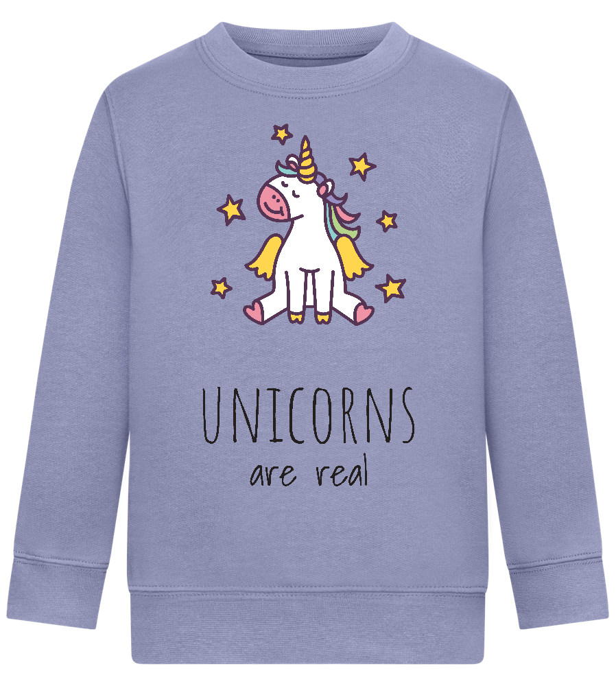 Unicorns Are Real Design - Comfort Kids Sweater_BLUE_front