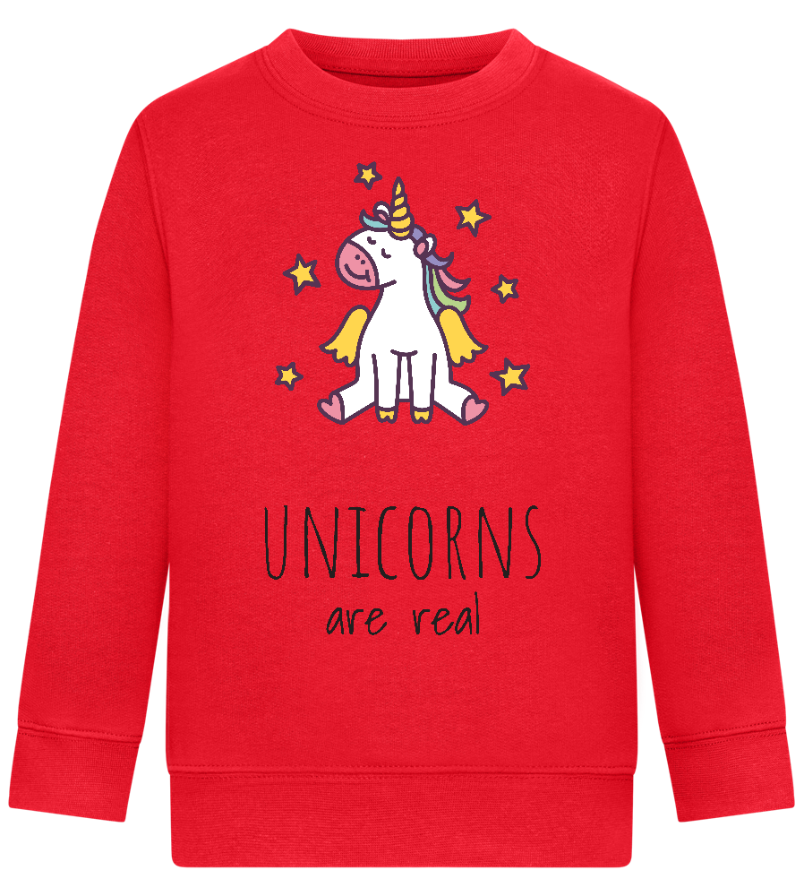 Unicorns Are Real Design - Comfort Kids Sweater_BRIGHT RED_front