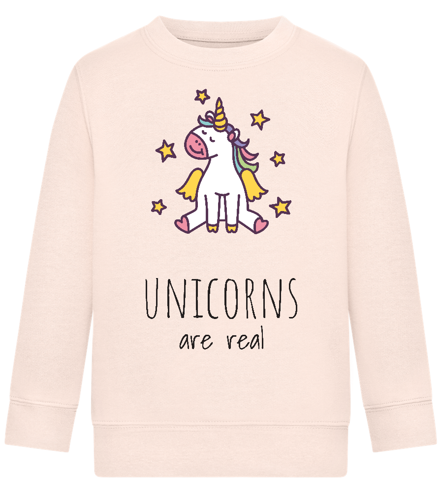 Unicorns Are Real Design - Comfort Kids Sweater_LIGHT PEACH ROSE_front