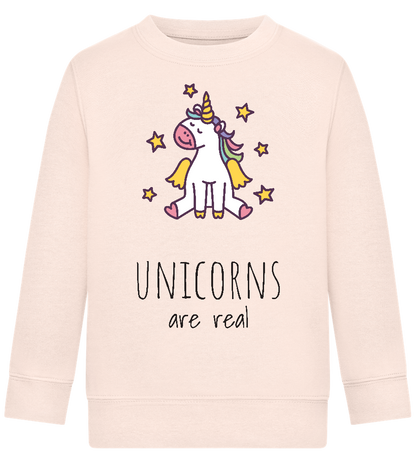 Unicorns Are Real Design - Comfort Kids Sweater_LIGHT PEACH ROSE_front