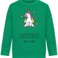 Unicorns Are Real Design - Comfort Kids Sweater_MEADOW GREEN_front