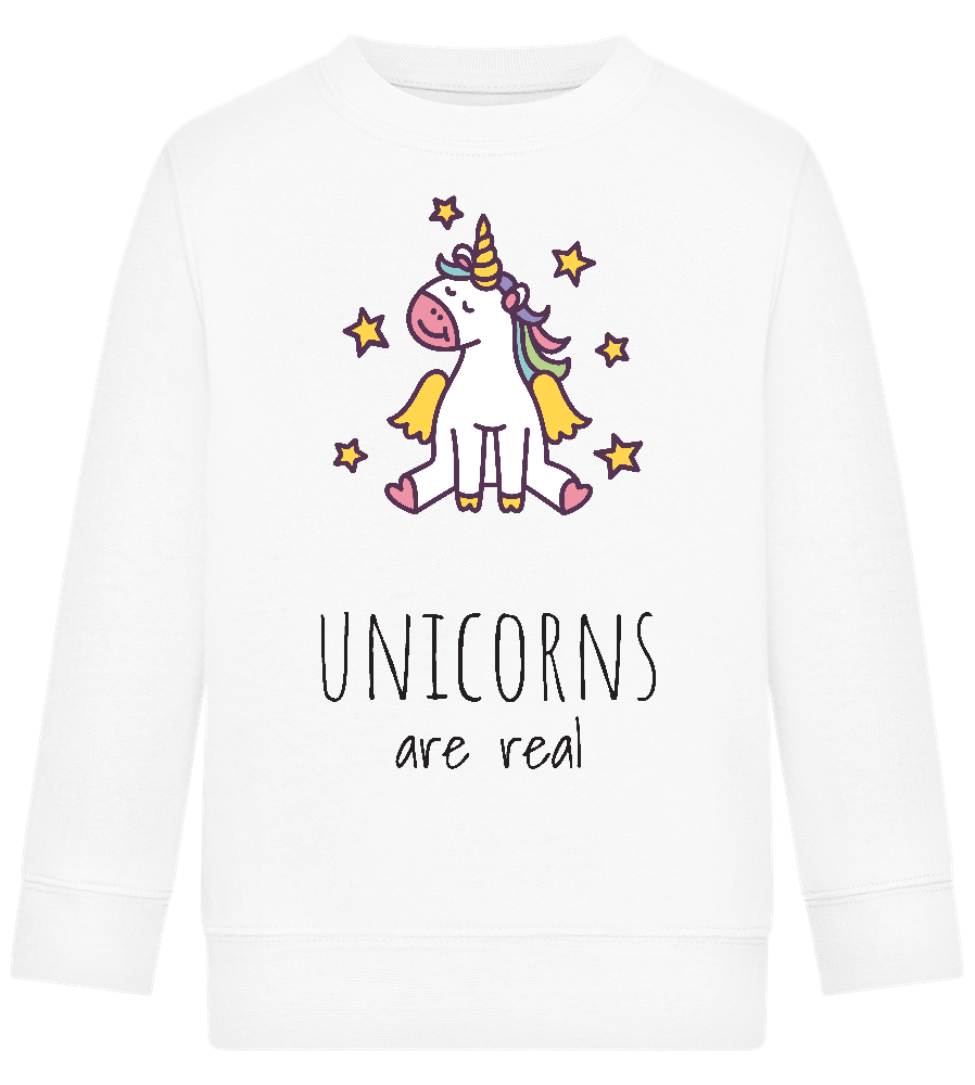 Unicorns Are Real Design - Comfort Kids Sweater_WHITE_front