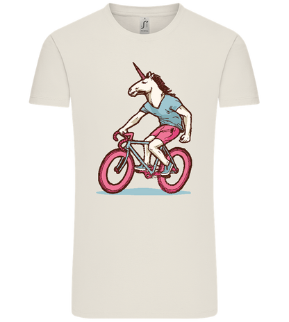 Unicorn On Bicycle Design - Comfort Unisex T-Shirt_ECRU_front