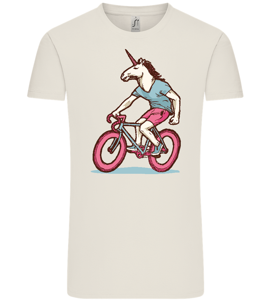 Unicorn On Bicycle Design - Comfort Unisex T-Shirt_ECRU_front