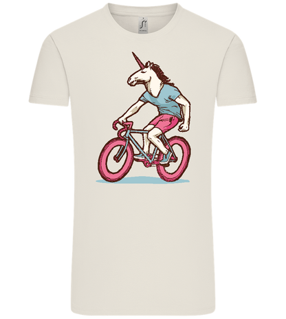 Unicorn On Bicycle Design - Comfort Unisex T-Shirt_ECRU_front