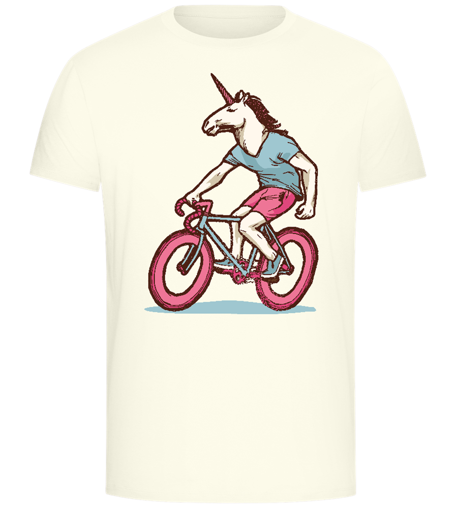 Unicorn On Bicycle Design - Comfort Unisex T-Shirt_ECRU_front