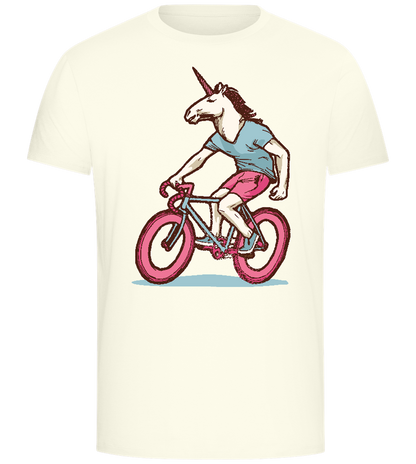 Unicorn On Bicycle Design - Comfort Unisex T-Shirt_ECRU_front