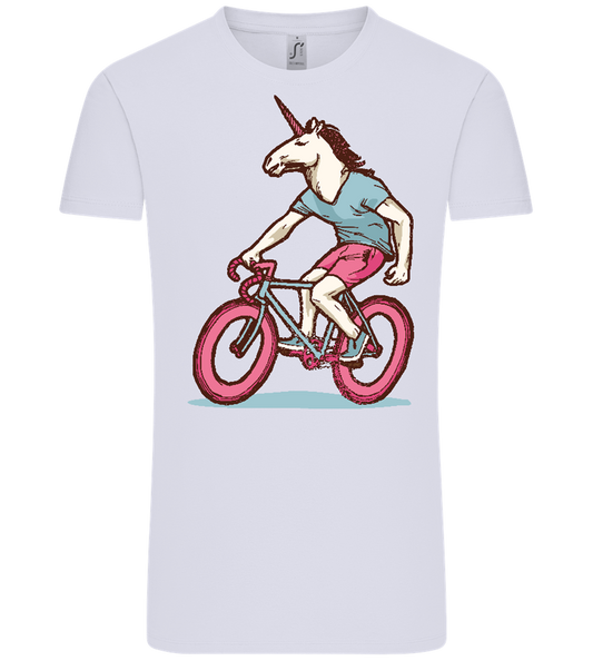 Unicorn On Bicycle Design - Comfort Unisex T-Shirt_LILAK_front